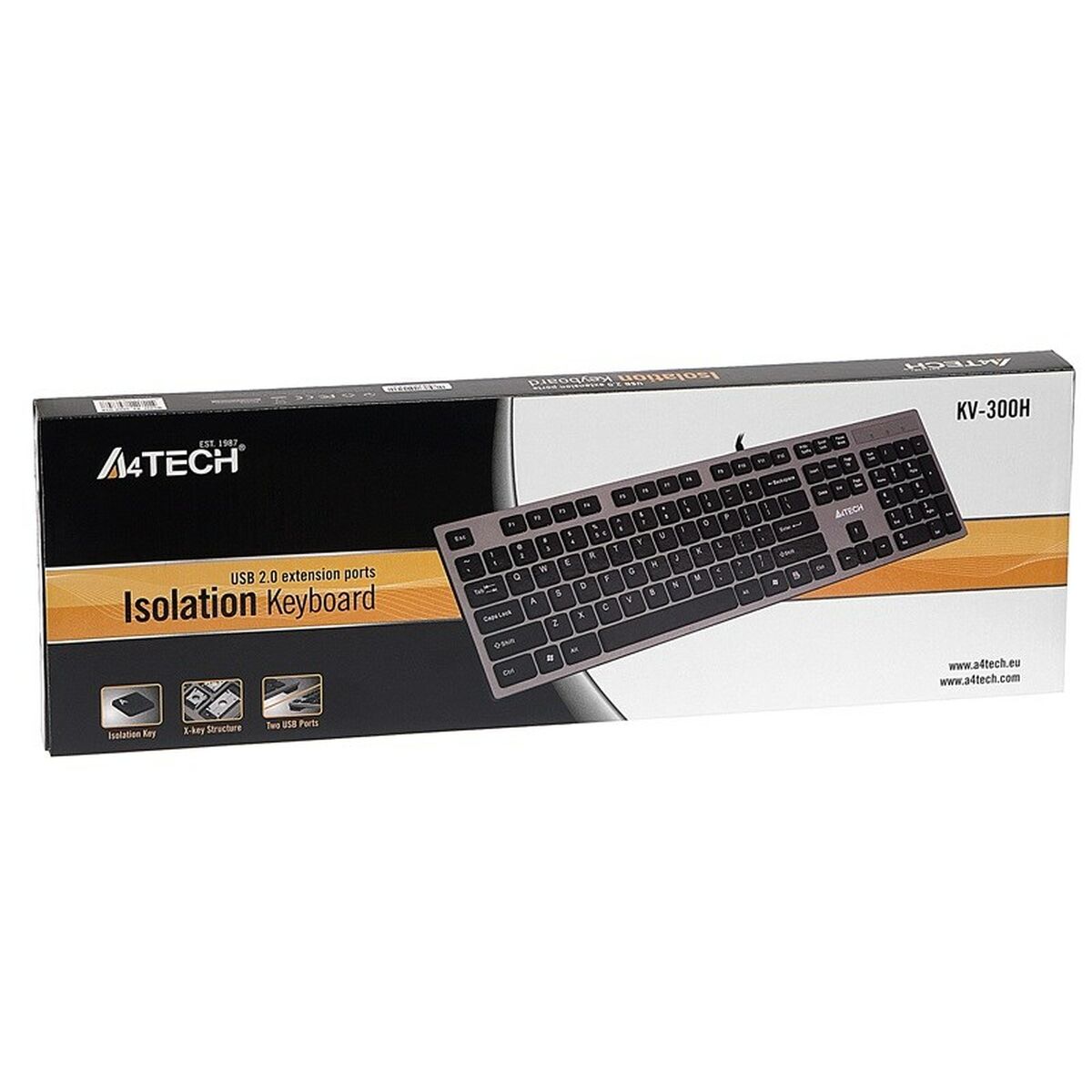 Tastiera A4 Tech KV-300H QWERTY Nero Grigio Monocromatica Nero/Grigio 8 S9122897_6