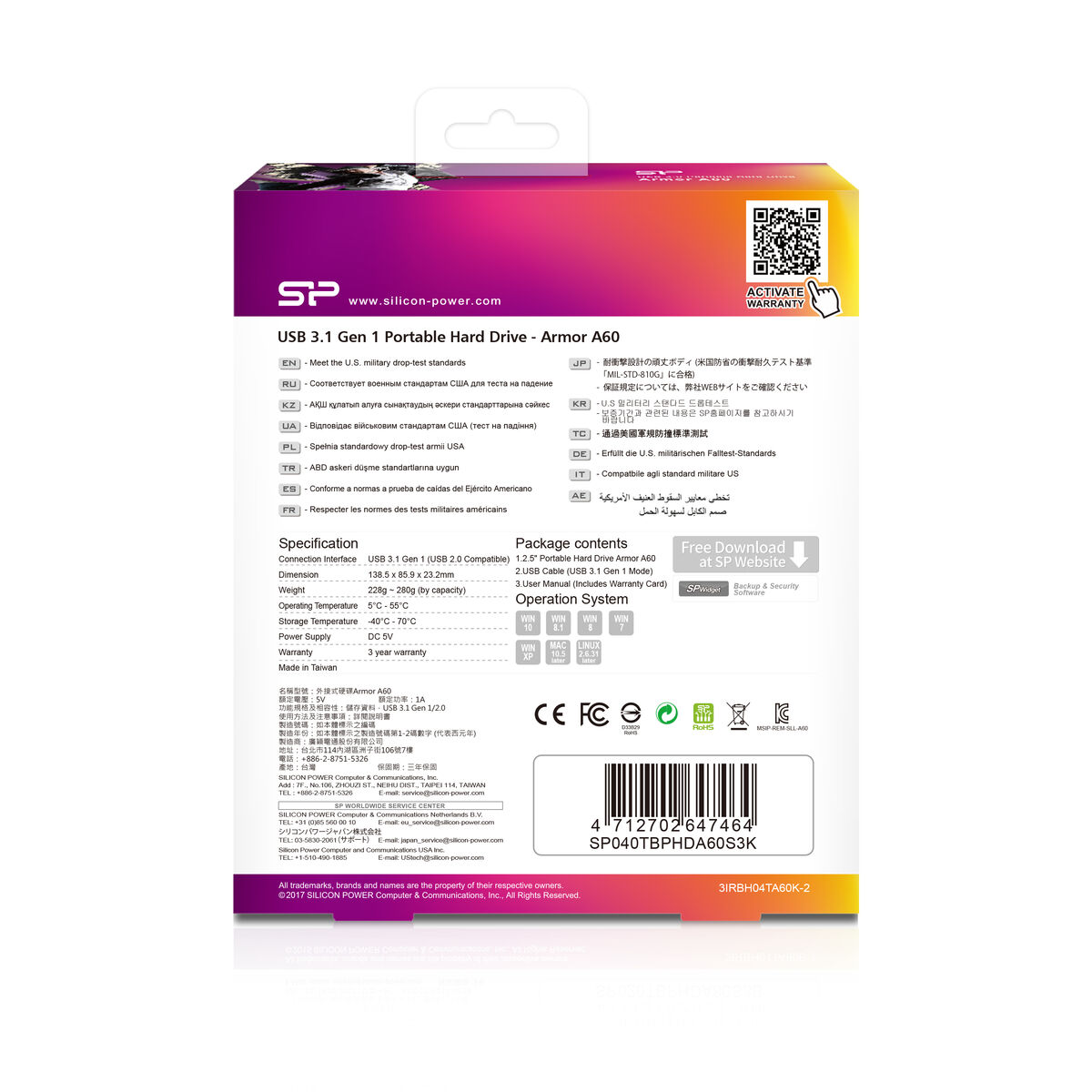 Hard Disk Esterno Silicon Power Armor A60 4 TB USB 3.1 4 TB 7 S9107952_5