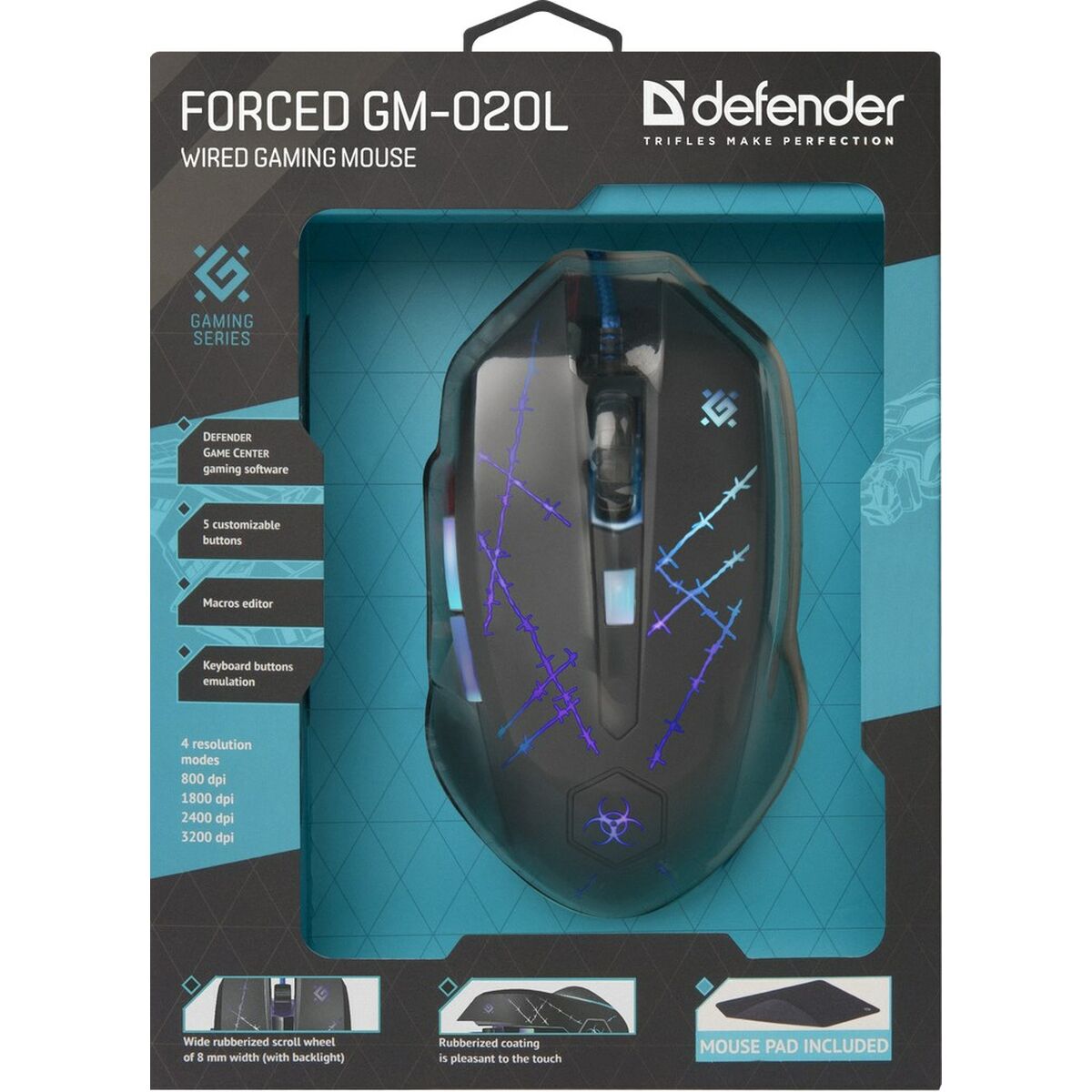 Mouse Ottico Mouse Ottico Defender 52020 Nero 3200 DPI 13 S91100086_11