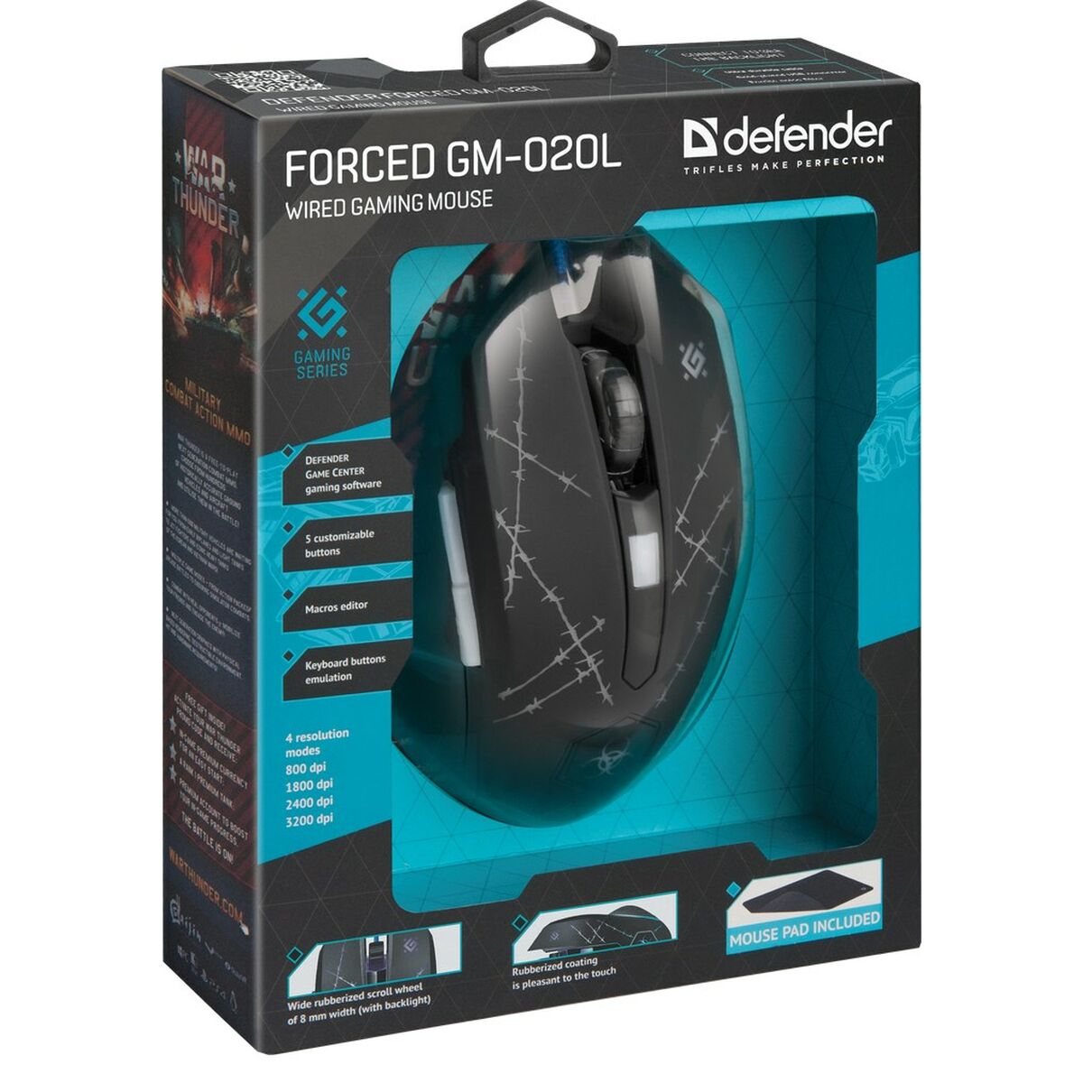 Mouse Ottico Mouse Ottico Defender 52020 Nero 3200 DPI 14 S91100086_12