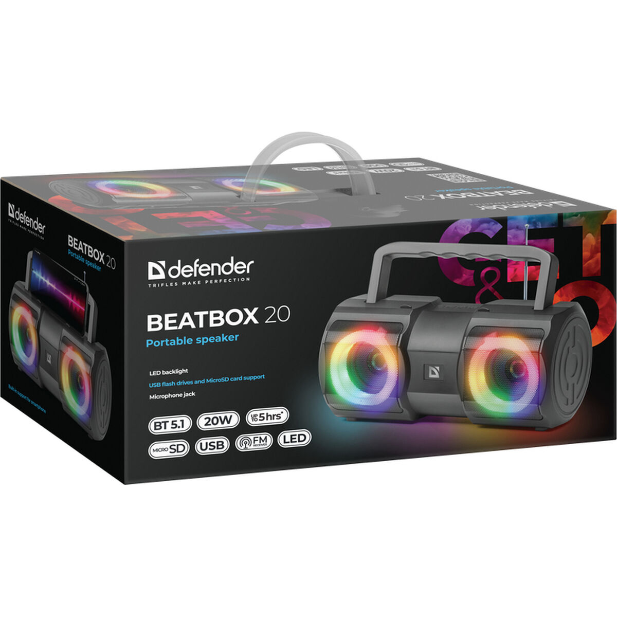 Altoparlante Bluetooth Portatile Defender BEATBOX 20 Nero 7 S9104850_5