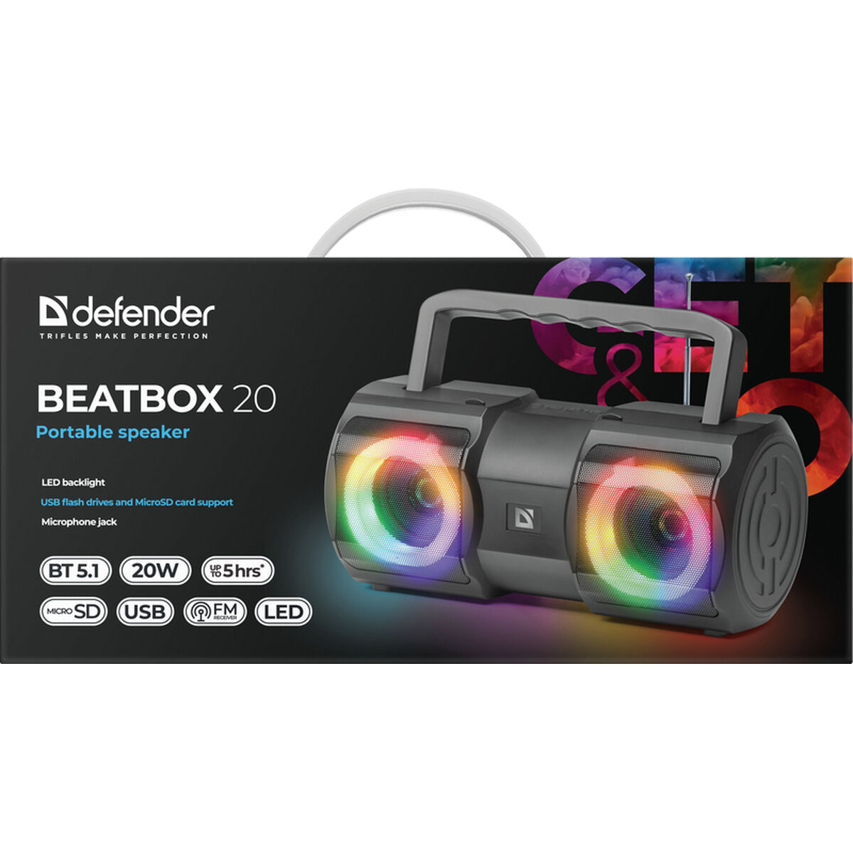 Altoparlante Bluetooth Portatile Defender BEATBOX 20 Nero 3 S9104850_1
