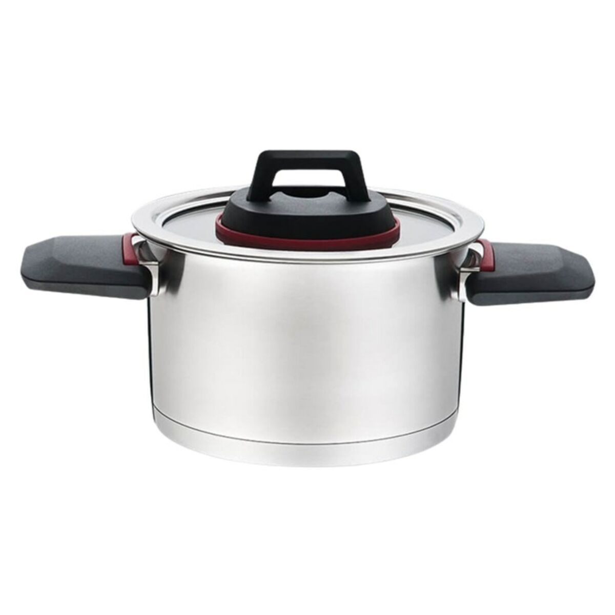 Pentola con Coperchio Feel Maestro MR-3530-6 Nero Rosso Acciaio Acciaio inossidabile Plastica Ø 24 cm Ø 20 cm Ø 16 cm 1,5 L 5,8 8 S9102991_6