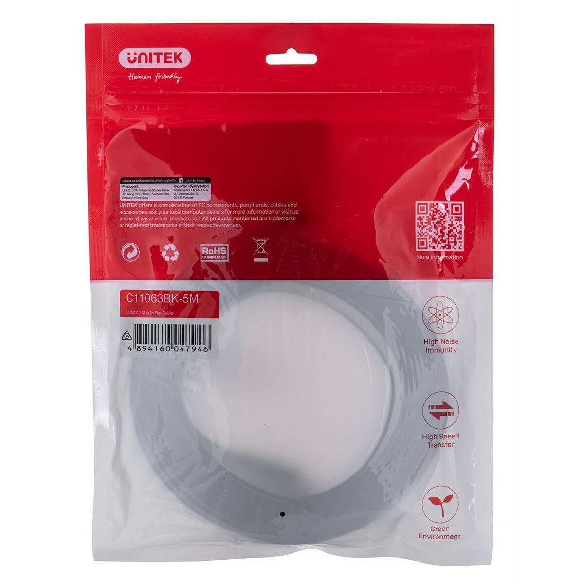 Cavo HDMI Unitek C11063BK-5M Nero 5 m 3 S91103346_1