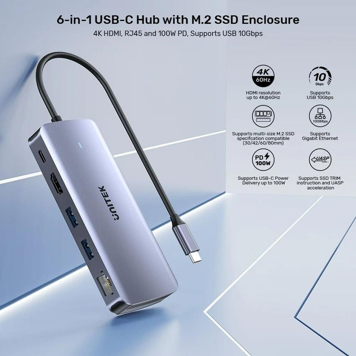 Hub USB Unitek D1120A01 100 W 7 S91105912_5