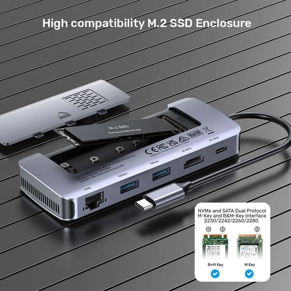 Hub USB Unitek D1120A01 100 W 8 S91105912_6