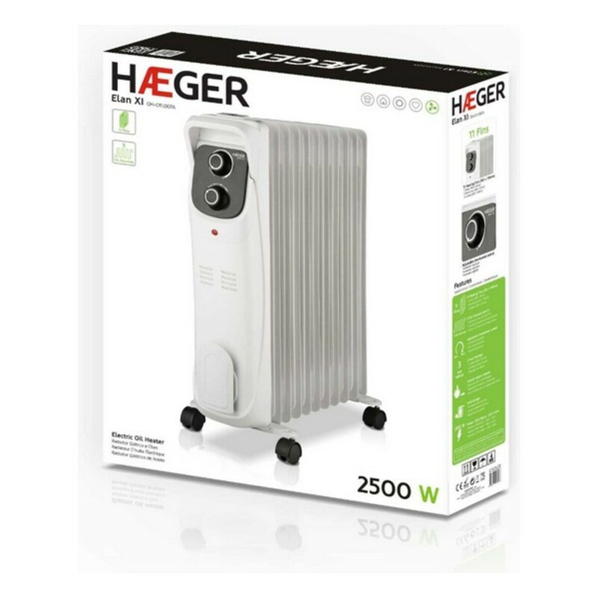 Radiatore a Olio (11 elementi) Haeger OH011007A 2500 W Bianco 6 S77099359_4