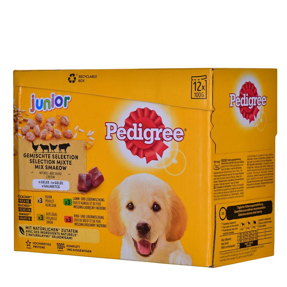 Cibo umido Pedigree unior Selection Pollo Carne di vitello Agnello Uccelli 100 g 12 x 100 g 2 S9109174_0