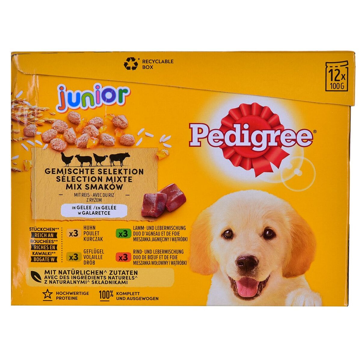 Cibo umido Pedigree unior Selection Pollo Carne di vitello Agnello Uccelli 100 g 12 x 100 g 3 S9109174_1