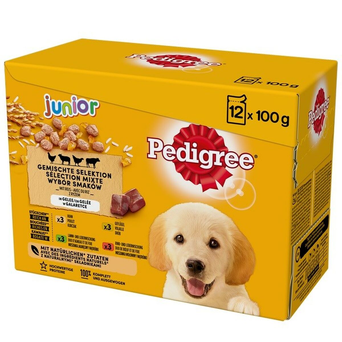 Cibo umido Pedigree unior Selection Pollo Carne di vitello Agnello Uccelli 100 g 12 x 100 g 5 S9109174_3
