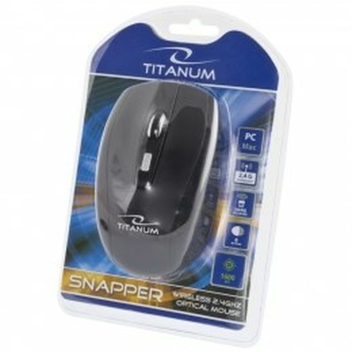 Mouse senza Fili Titanum TM105K SNAPPER Nero 4 S9123903_2