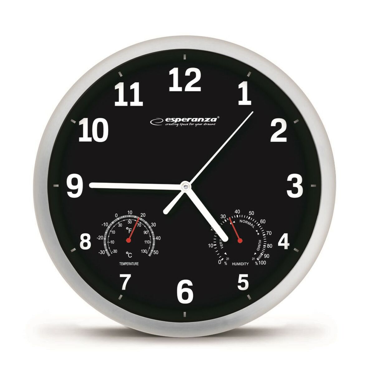 Orologio da Parete Esperanza EHC016K Nero Vetro Plastica 25 cm 2 S9128390_0