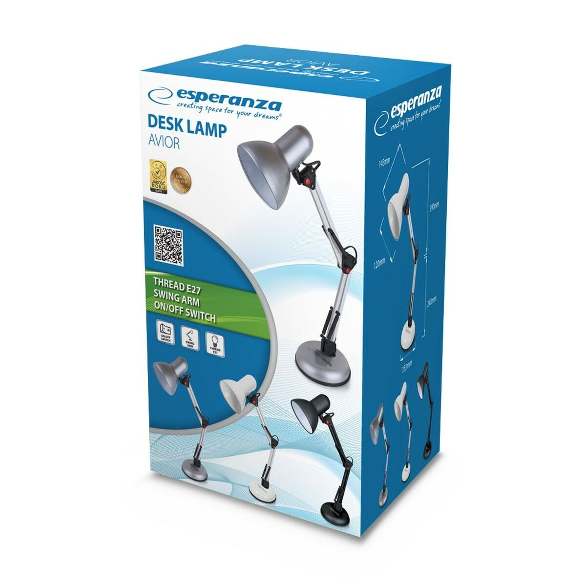 Lampada da scrivania Esperanza ELD112K Nero Plastica 12 W 4 S9121751_2