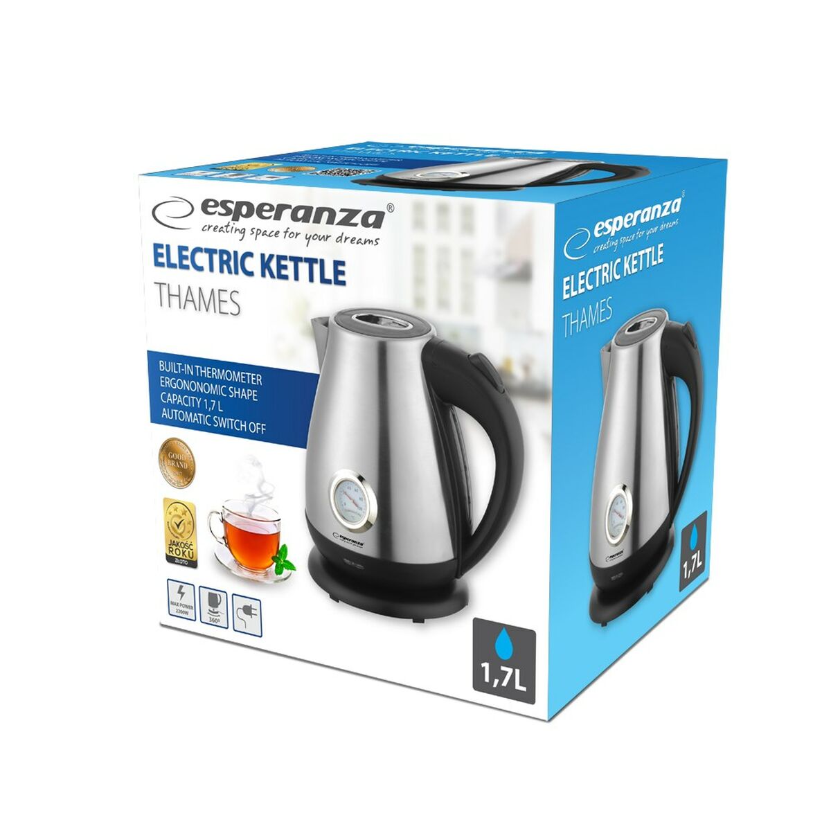 Bollitore Esperanza EKK029 Multicolore Acciaio inossidabile Plastica 2200 W 1,8 L 1,7 L 3 S9102343_1
