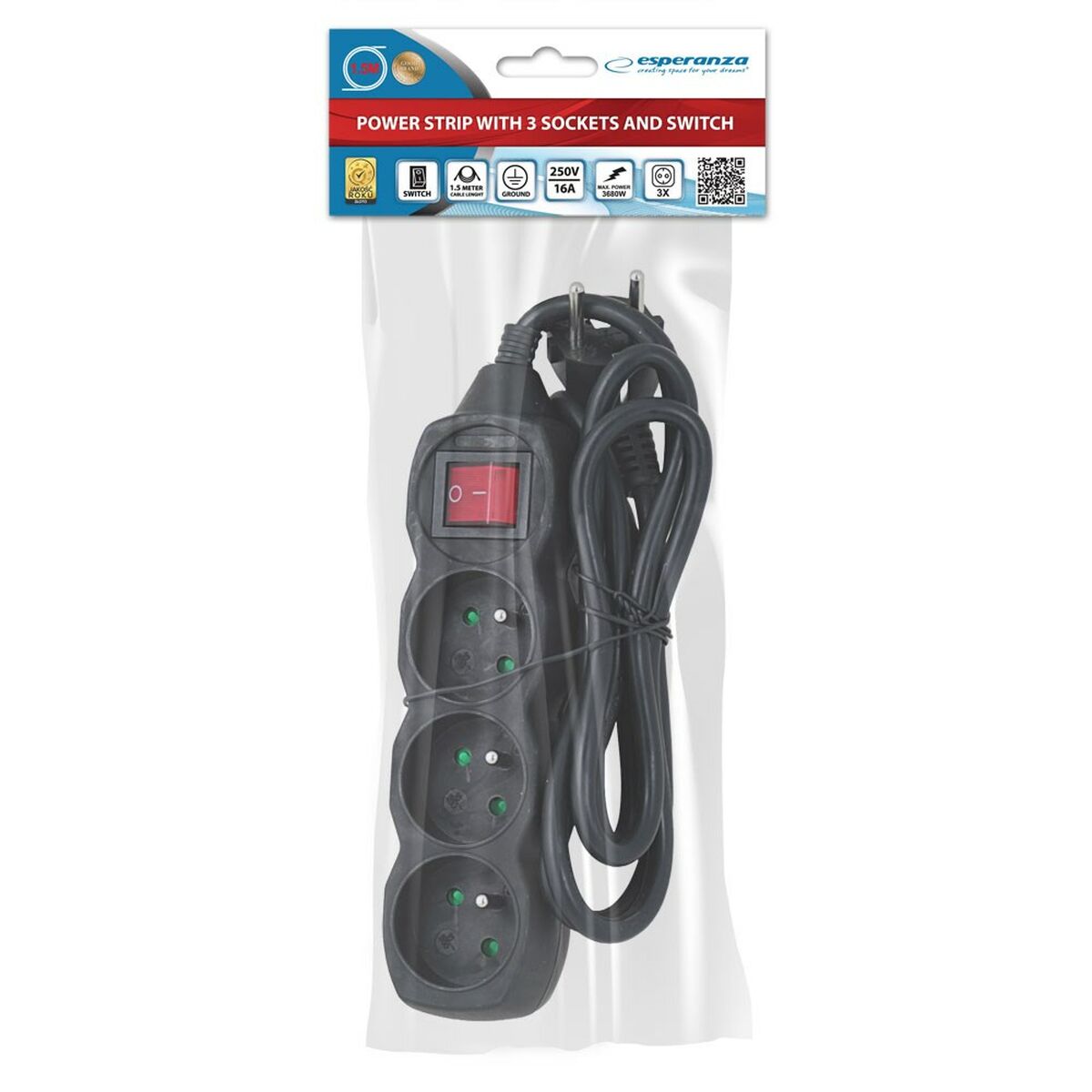 Ciabatta Multipresa Esperanza ELK210K (1,5 m) 5 S91109586_3