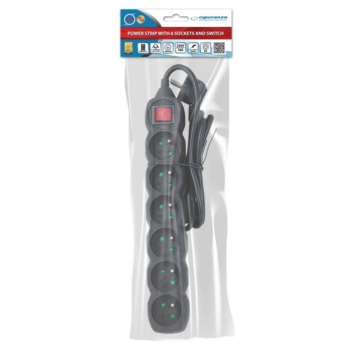 Ciabatta Multipresa Esperanza ELK217K (1,5 m) 5 S91109583_3
