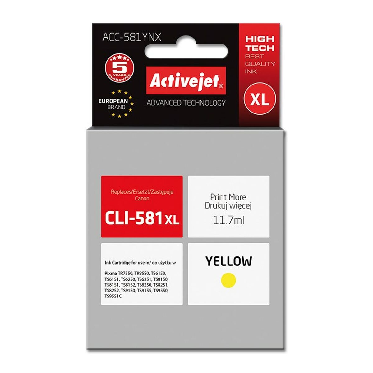 Cartuccia ad Inchiostro Originale Activejet ACC-581YNX Giallo 2 S9112466_0
