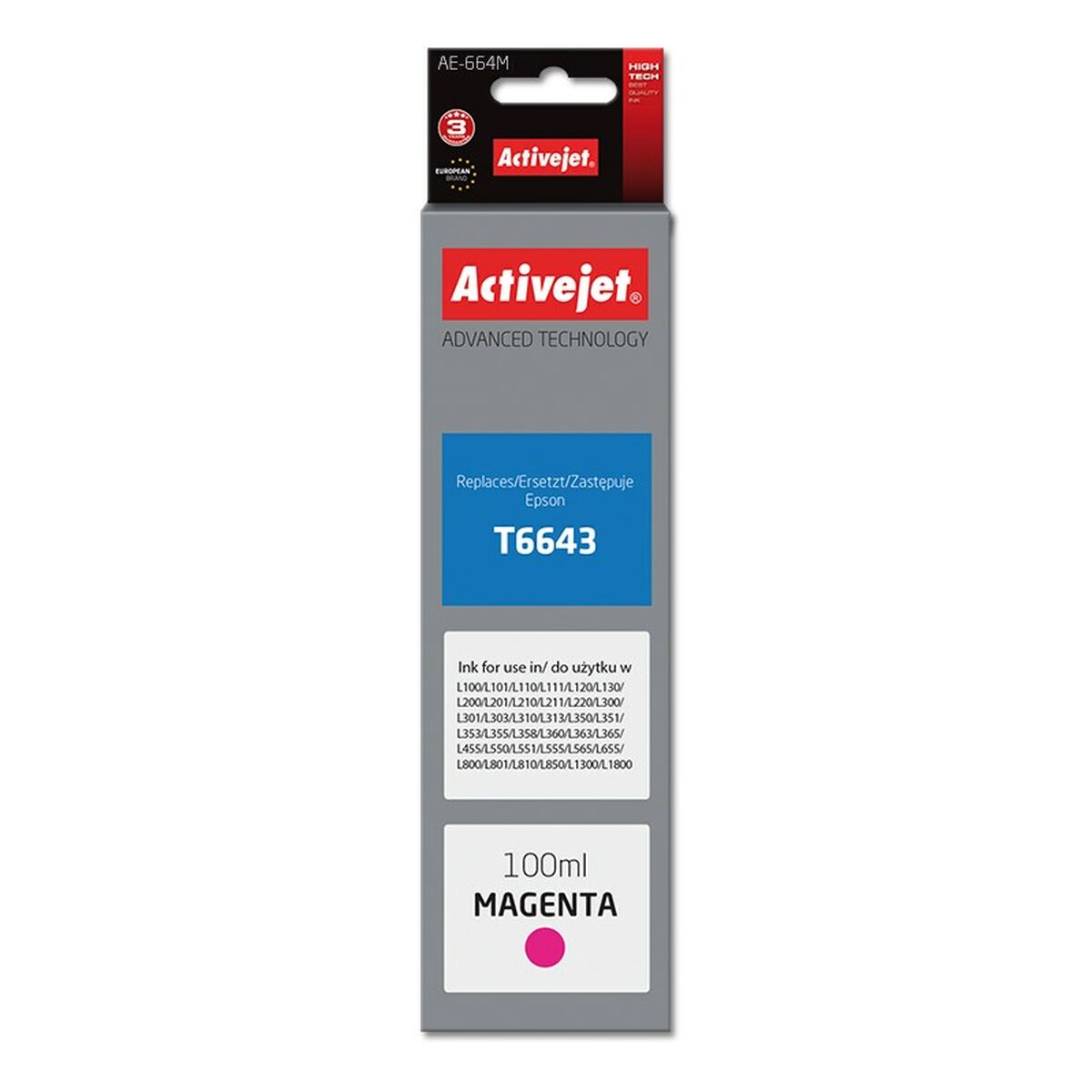 Cartuccia ad Inchiostro Originale Activejet AE-664M Magenta 2 S9112530_0