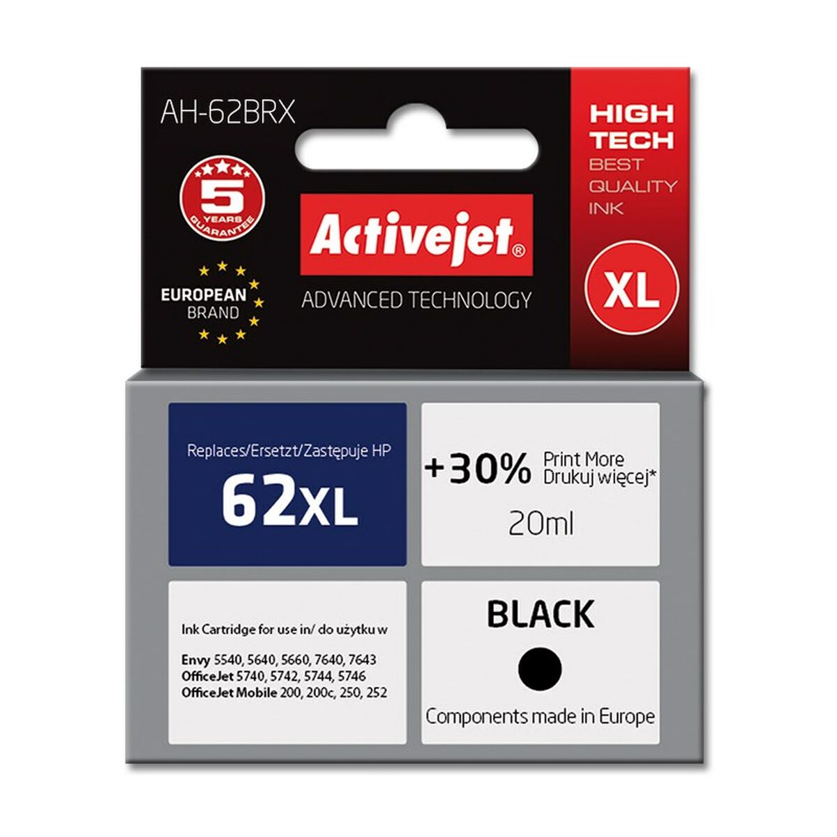 Cartuccia ad Inchiostro Originale Activejet AH-62BRX Nero 2 S9112673_0