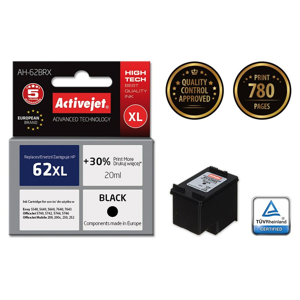 Cartuccia ad Inchiostro Originale Activejet AH-62BRX Nero 3 S9112673_1