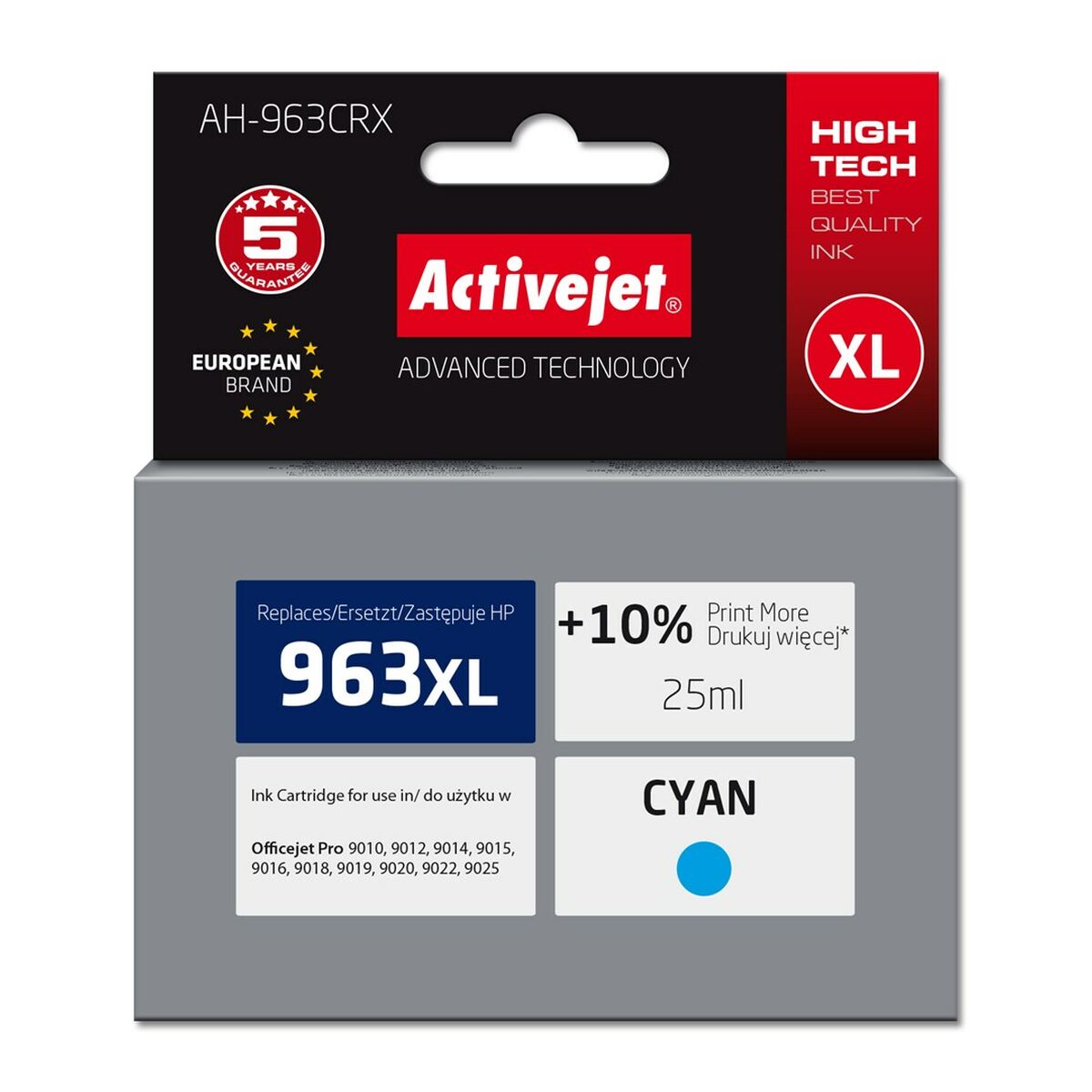 Cartuccia ad Inchiostro Originale Activejet AH-963CRX Azzurro 2 S9112694_0