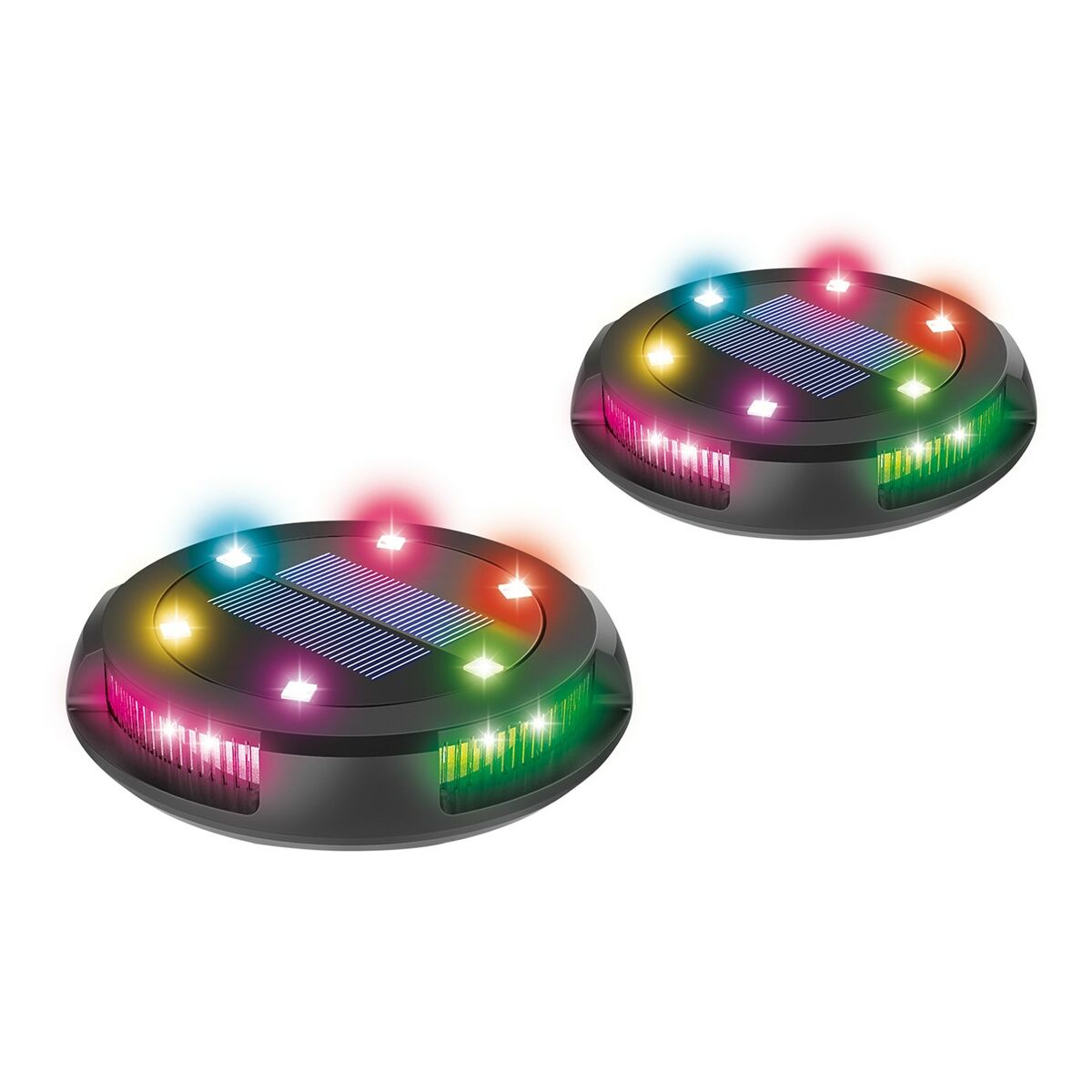 Lampada ad energia solare Activejet AJE-LARIX DP Nero RGB 11 x 14,5 x 11 cm (2 Unità) 3 S9142847_1
