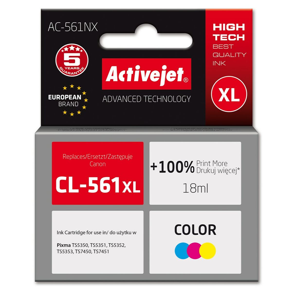 Cartuccia ad Inchiostro Originale Activejet AC-561NX Ciano/Magenta/Giallo 2 S9167204_0