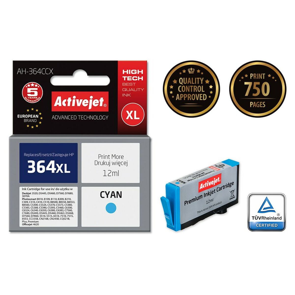 Cartuccia ad Inchiostro Originale Activejet AH-364CCX Ciano 3 S9112612_1