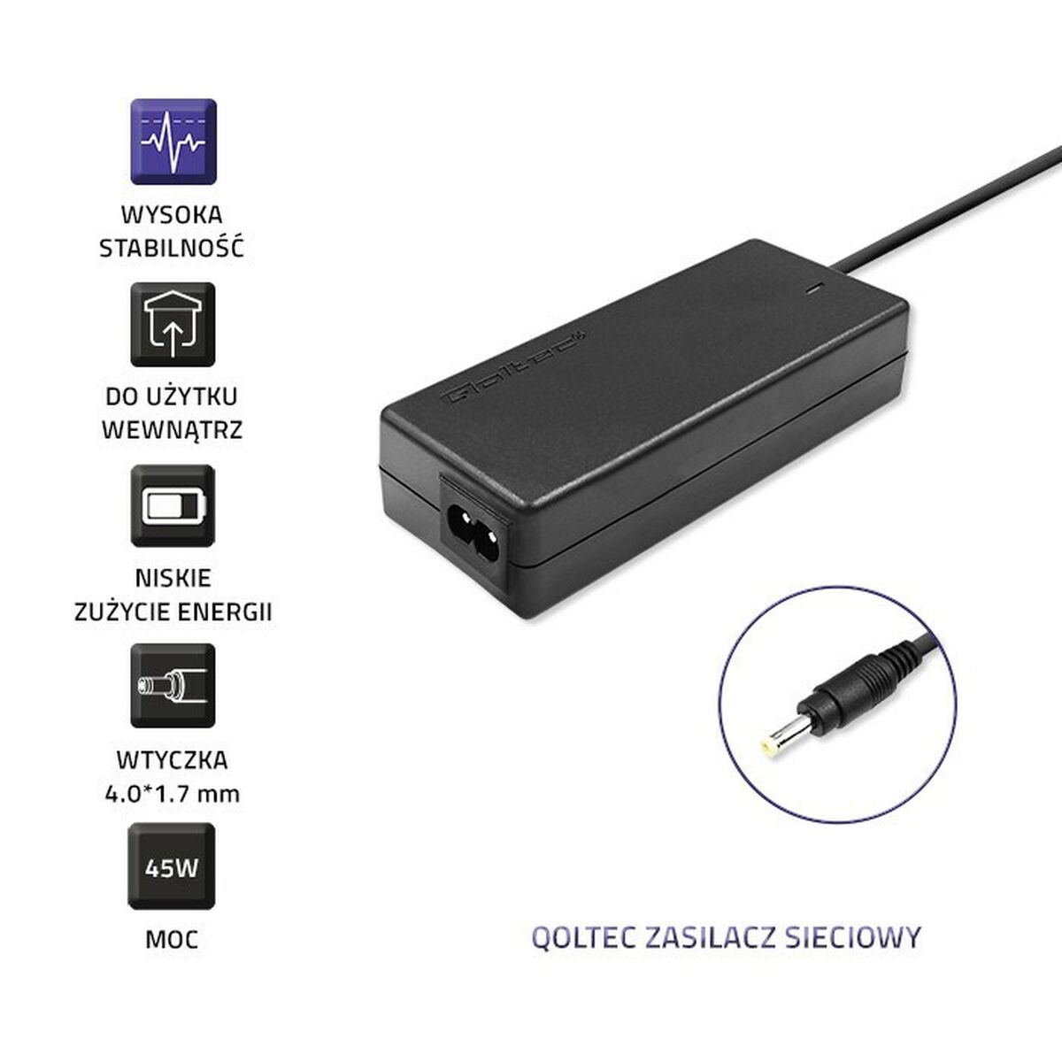 Caricabatterie Portatile Qoltec 51509.45W 45 W 4 S9129320_2