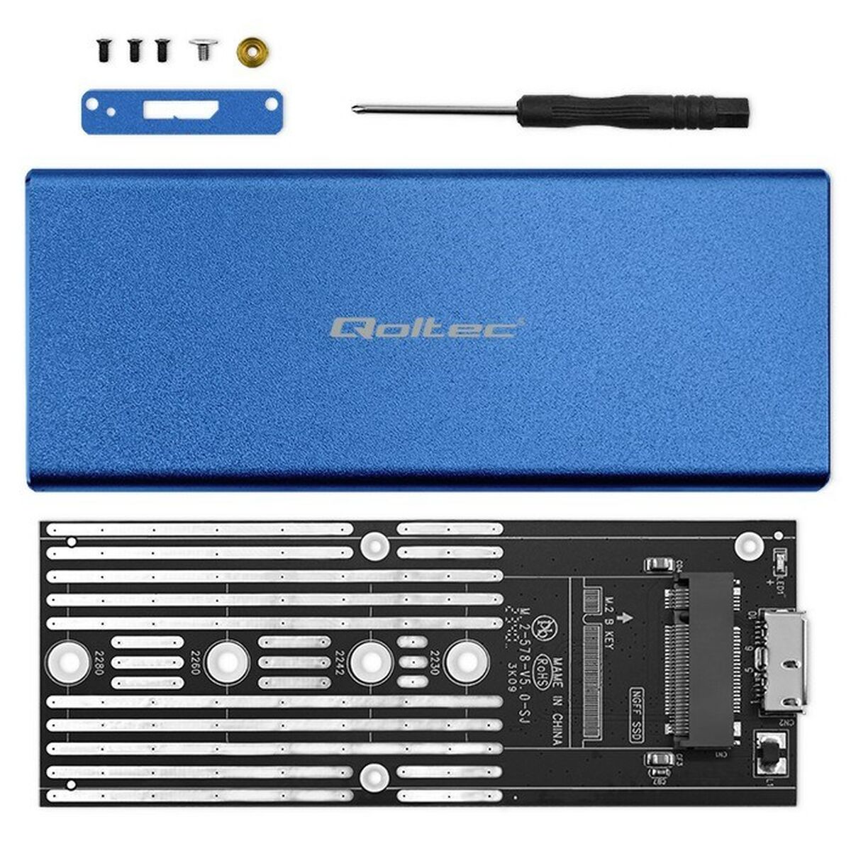 Scatola Esterna Qoltec 51832 Azzurro 7 S91111901_5