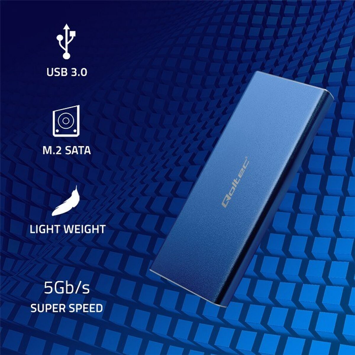 Scatola Esterna Qoltec 51832 Azzurro 9 S91111901_7