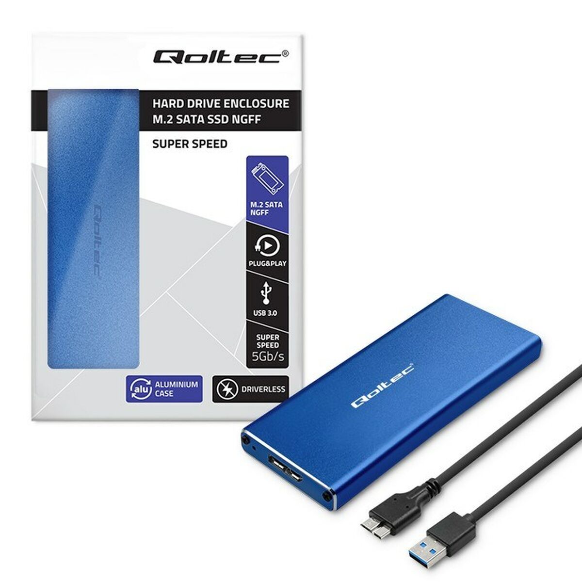 Scatola Esterna Qoltec 51832 Azzurro 5 S91111901_3