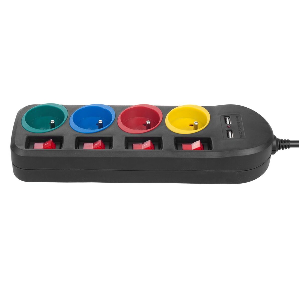 Multipresa con 4 Prese con Interruttore MacLean MCE229B (1,5 m) 3 S91104348_1