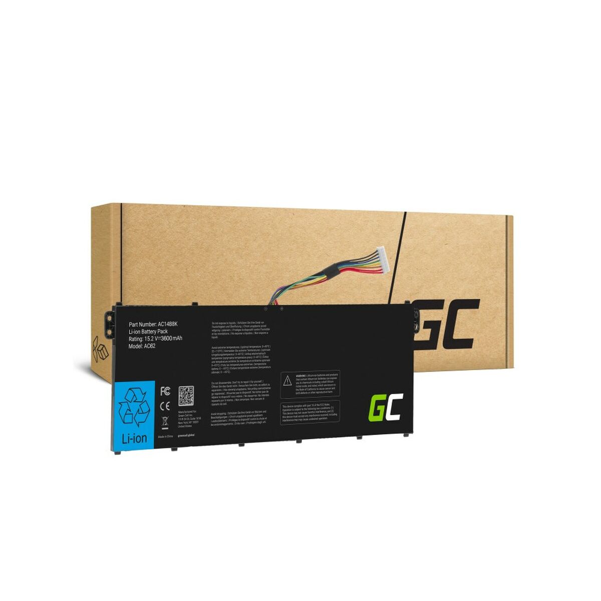 Batteria per Laptop Green Cell AC62 Nero 3600 mAh 2 S91105962_0