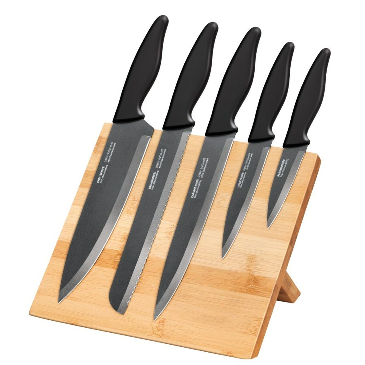 Posate Smile SNS-4 Nero Grigio Legno Acciaio inossidabile 5 Pezzi 2 S9104038_0