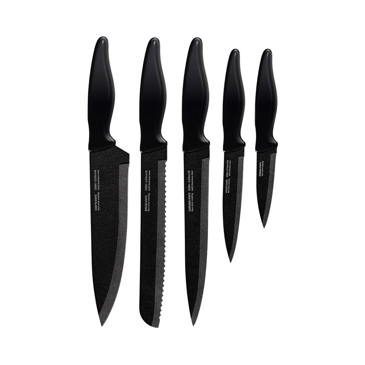 Posate Smile SNS-4 Nero Grigio Legno Acciaio inossidabile 5 Pezzi 3 S9104038_1