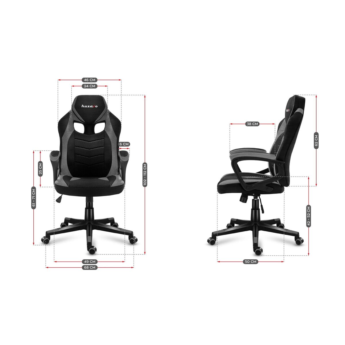 Sedia Gaming Huzaro FORCE 2.5 Nero Grigio 4 S9114354_2