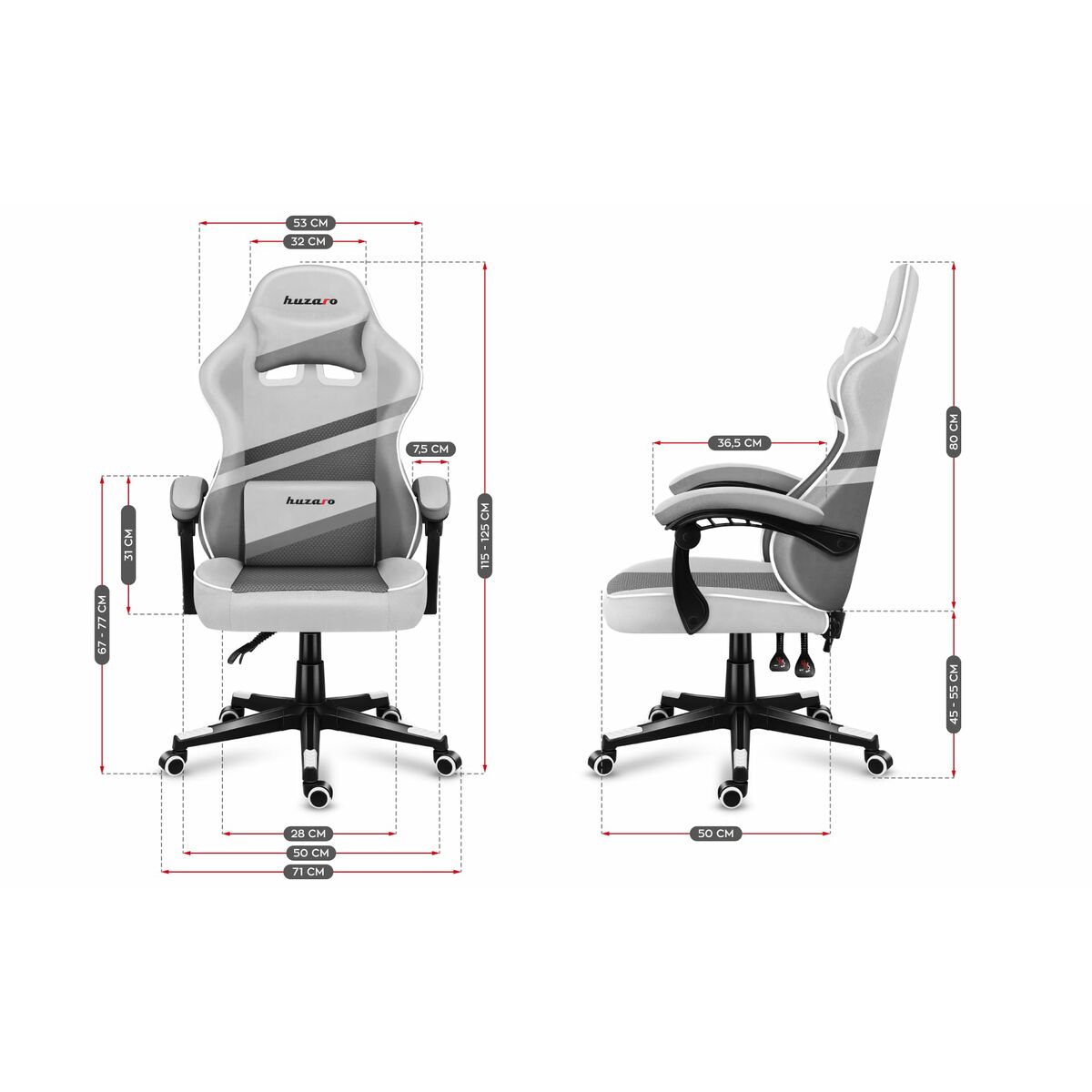 Sedia Gaming Huzaro HZ-Force 4.4 White Mesh Bianco 3 S9146237_1