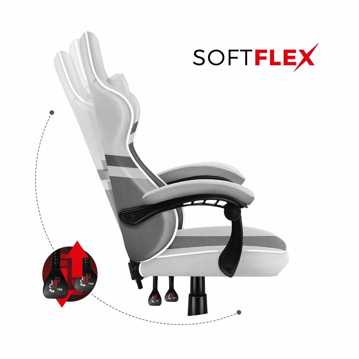 Sedia Gaming Huzaro HZ-Force 4.4 White Mesh Bianco 4 S9146237_2