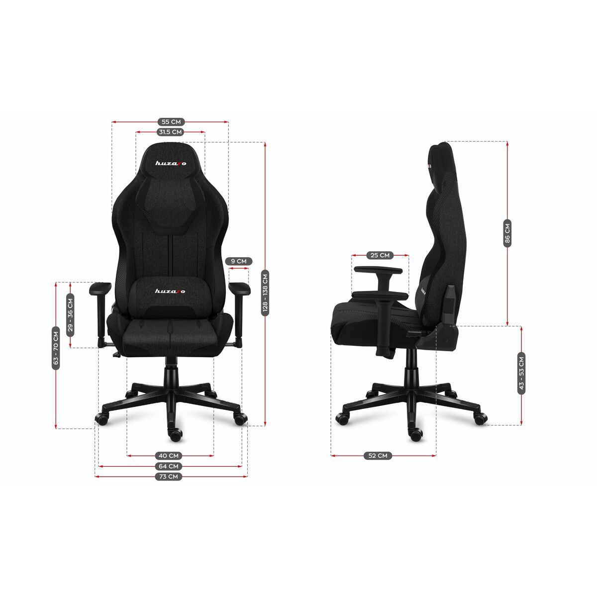 Sedia Gaming Huzaro HZ-Force 7.9 Black Mesh Nero 3 S9146250_1