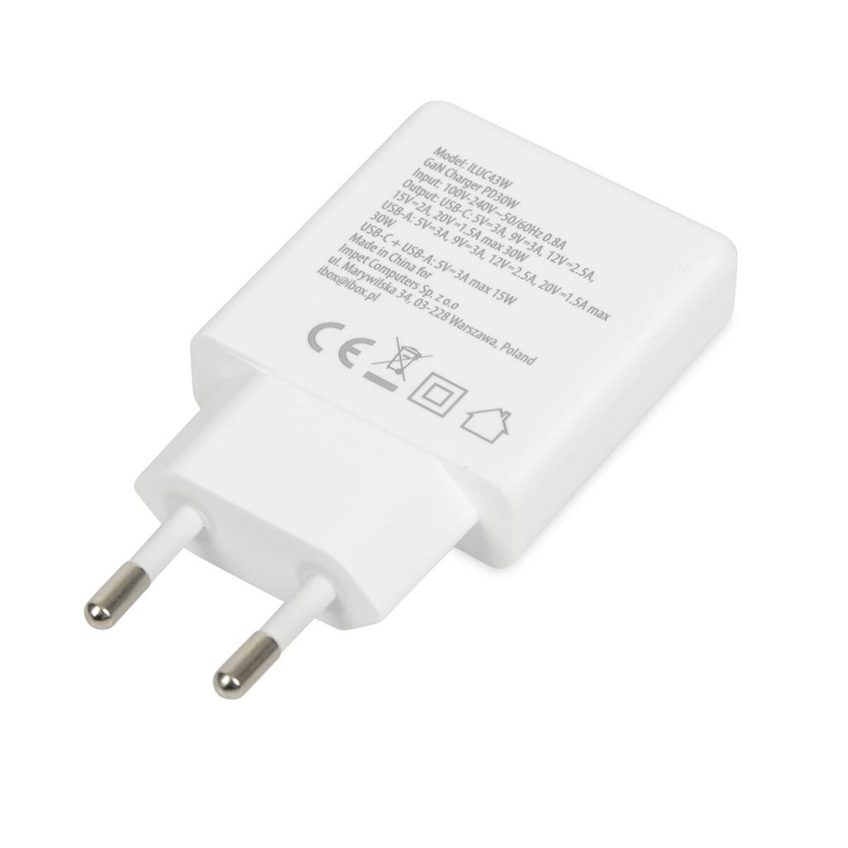 Caricabatterie da Parete Ibox ILUC43W Bianco 30 W (1 Unità) 5 S91110625_3