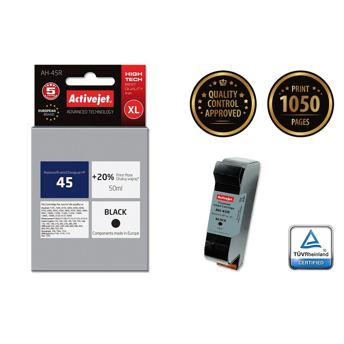 Cartuccia ad Inchiostro Originale Activejet AH-45R Nero 3 S9112592_1