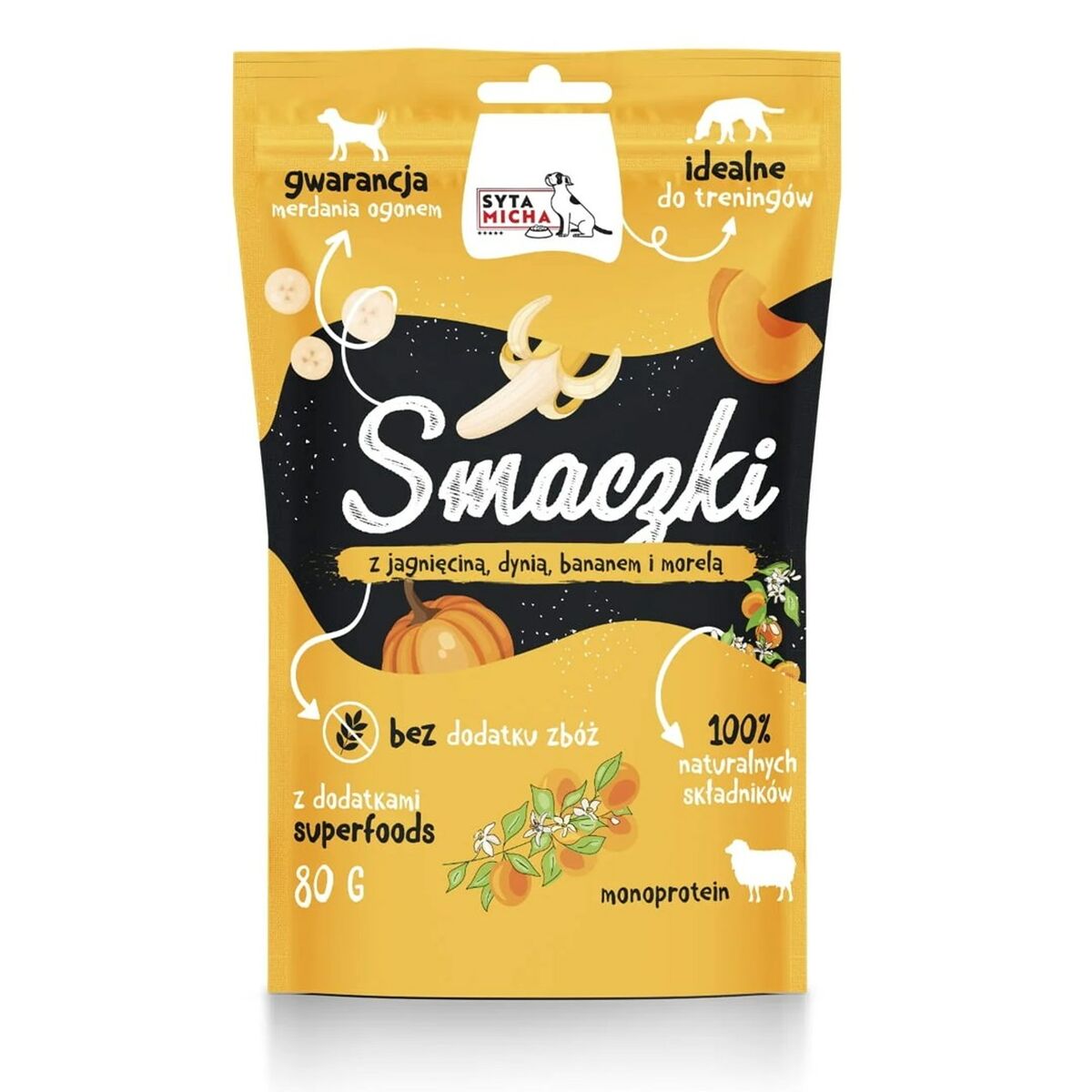Snack per Cani SYTA MICHA Banana Albicocca Agnello Zucca 80 g 2 S9186167_0