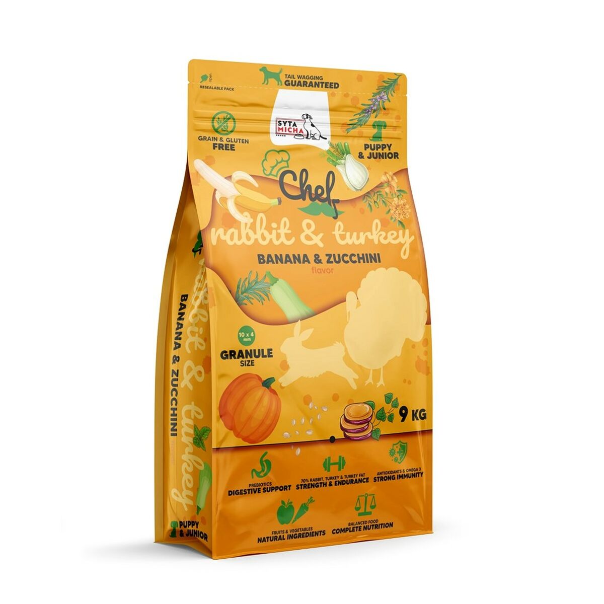 mangime SYTA MICHA Chef Puppy Banana Tacchino Coniglio 9 kg 2 S9186163_0