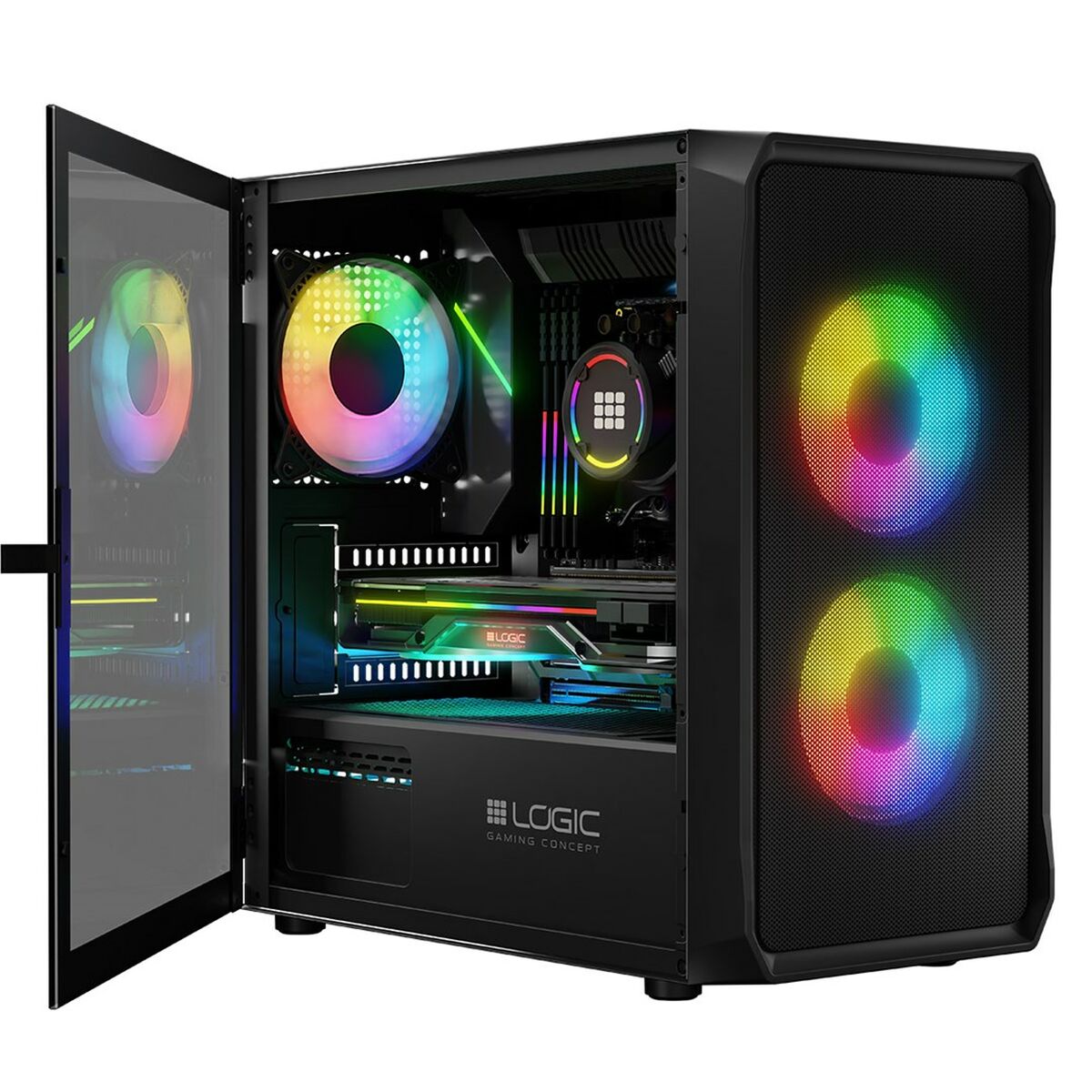Case computer desktop ATX Logic PORTOS ARGB Nero 3 S9140374_1