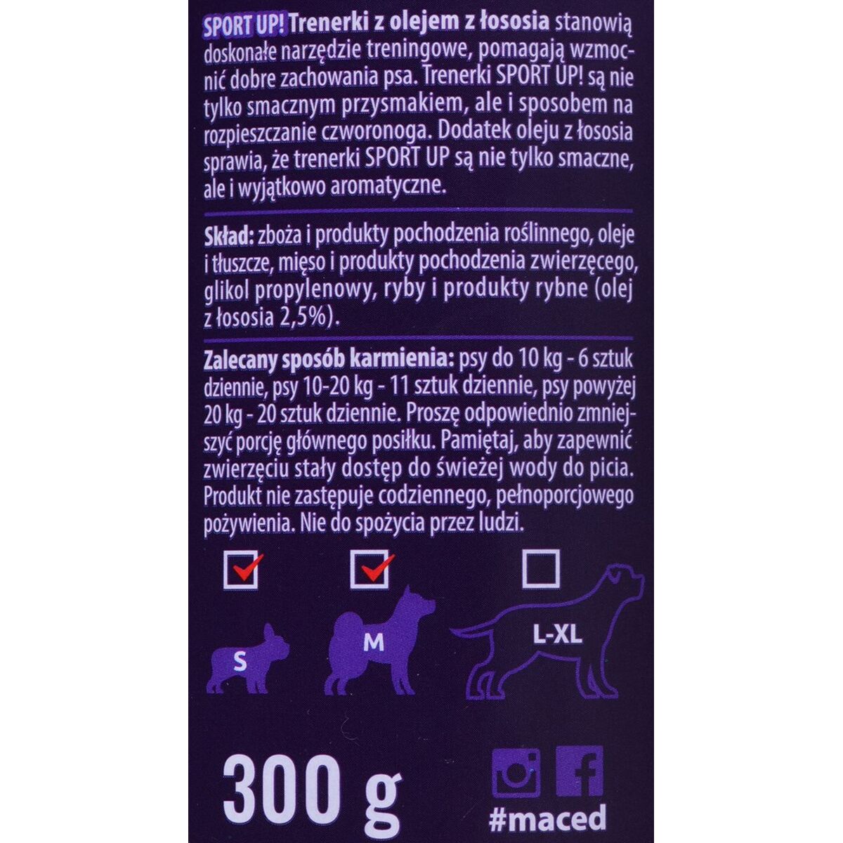 Snack per Cani Maced Sport Up! Salmone Carne 300 g 3 S9109042_1