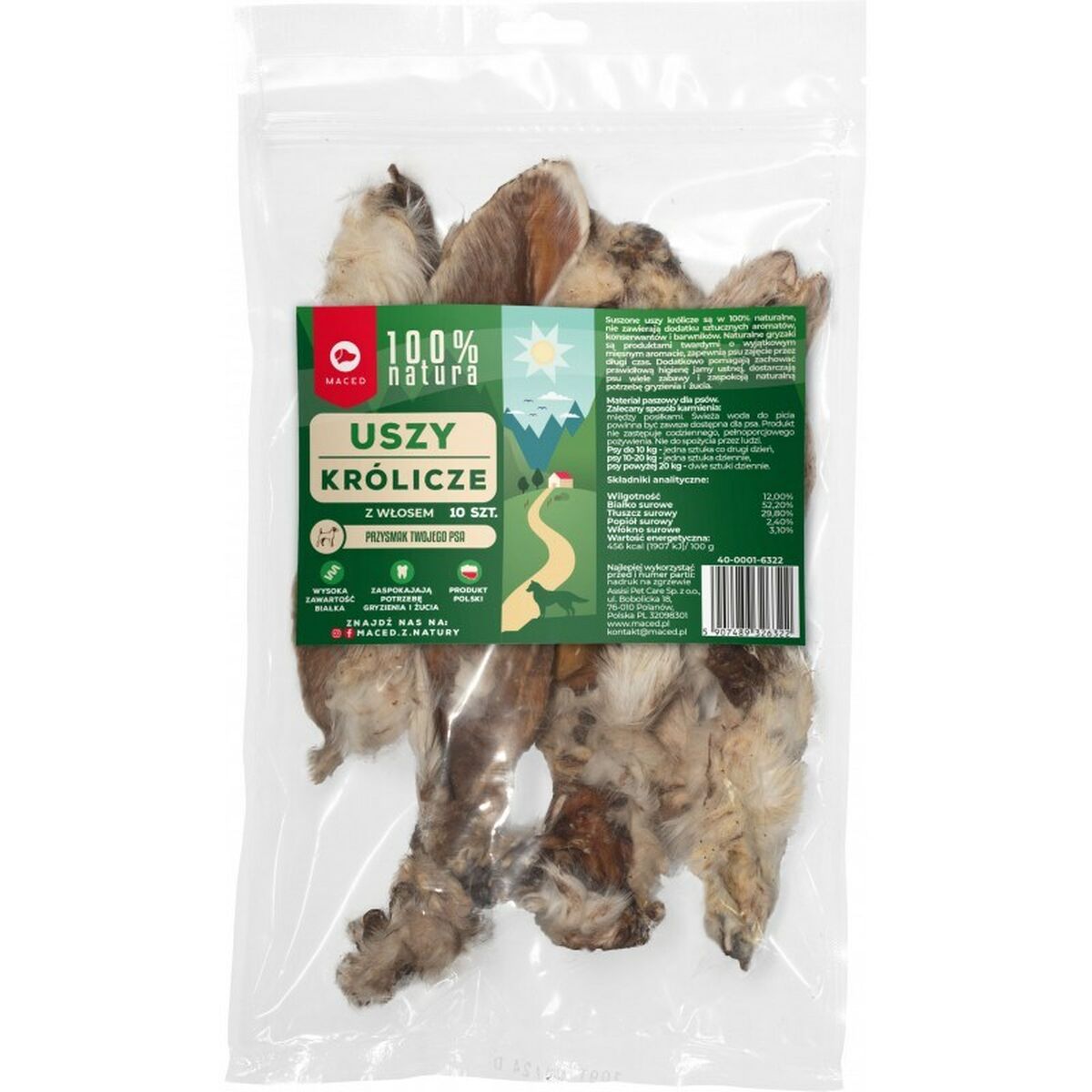 Snack per Cani Maced 10 Unità Orecchie Coniglio 2 S9148841_0