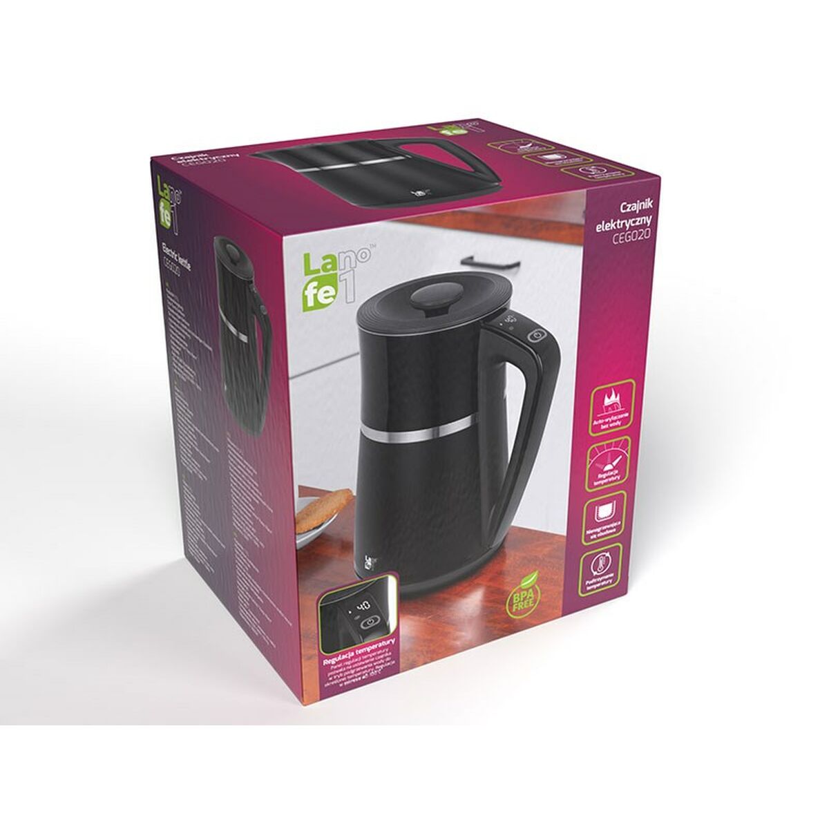 Bollitore Lafe LAFCZA47290 Nero Acciaio inossidabile 2200 W 1,7 L 6 S9163303_4