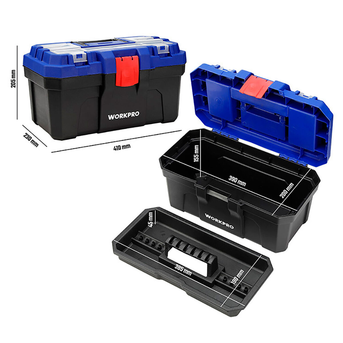 Cassetta degli Attrezzi Workpro PVC Plastica 41 x 23 x 20,5 cm 9 S7923371_7
