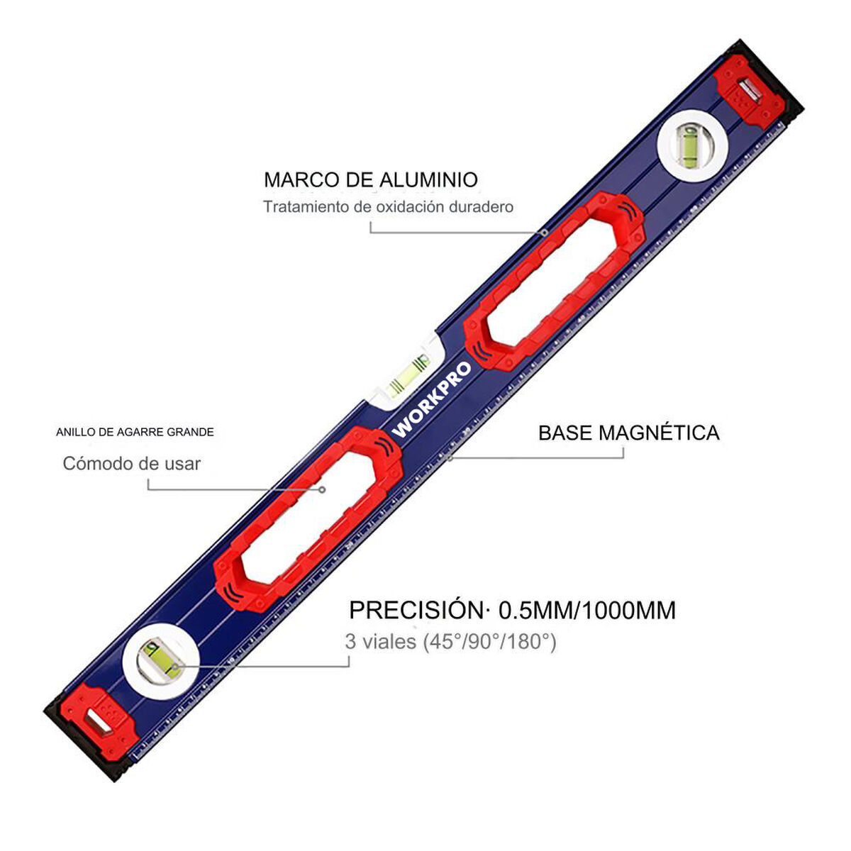 Livello di Schiuma Workpro Alluminio 60 cm Magnetico 9 S7923326_7